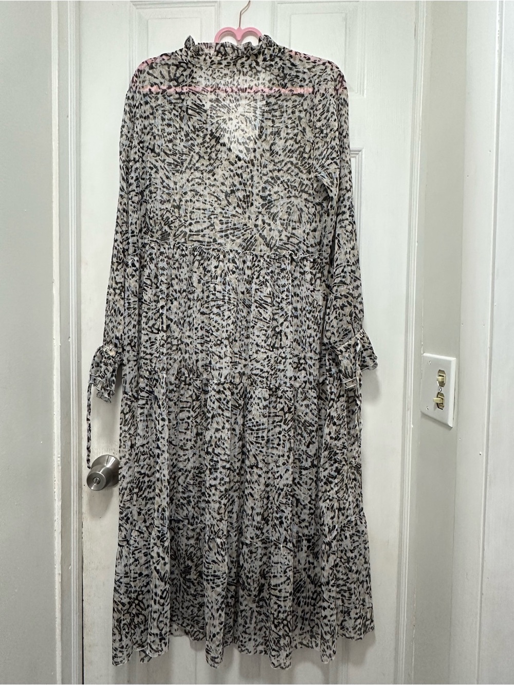 RIANI Luxury Leopard Print Midi Dress - Metallic Silver Detail - Size 12 / DE 42 - Picture 2 of 16